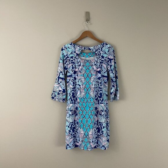 Lilly Pulitzer Bay Dress Lapis Lazuli Your Biggest Fan Size Medium - Picture 2 of 7
